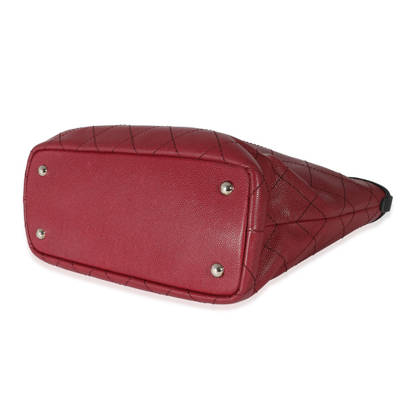 Chanel Burgundy Quilted Caviar Fever Tote - Picture 6 of 6